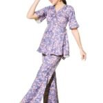 Women's Top with Pant Botnical Printed Co-ord Set