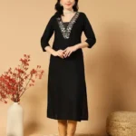 Women Embroidered Straight Kurta