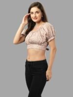 Crop Top For Women Western Wear Brown - Image 4
